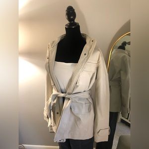 ✨FINAL SALE✨ Faux leather belted zip-up jacket